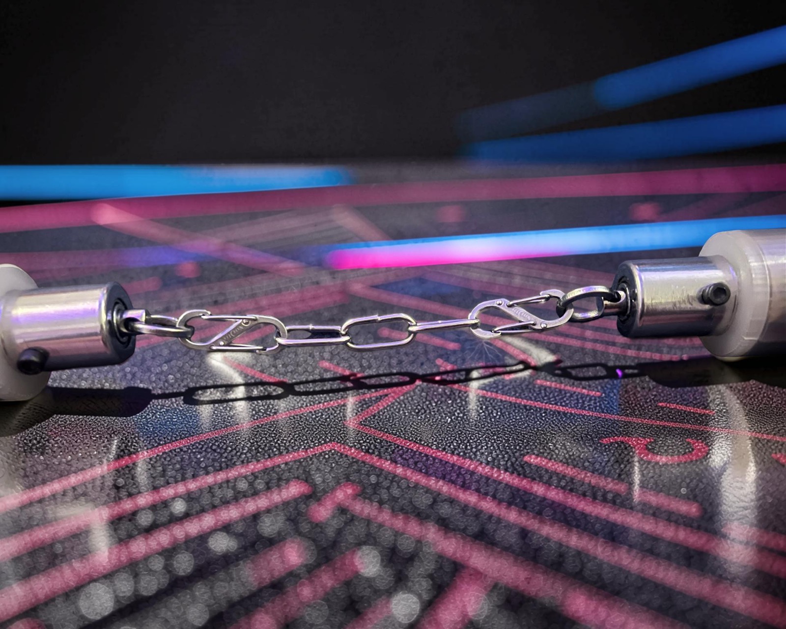 Detachable chain under neon light
